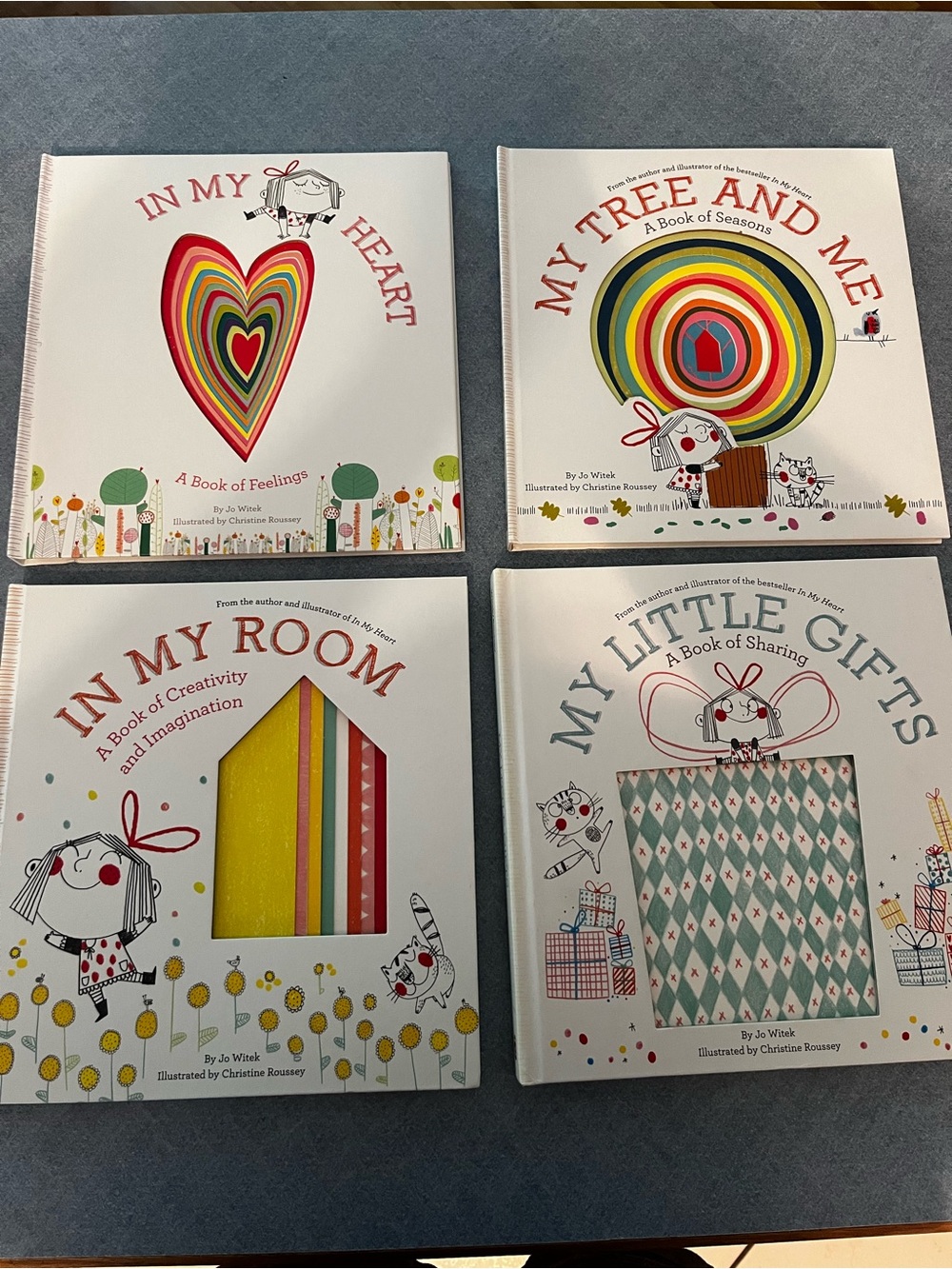 4 hard cover books
